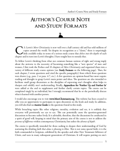 Author's Course Notes and Study Format