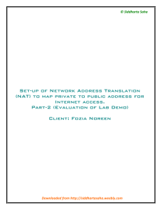 Set-up of Network Address Translation (NAT)