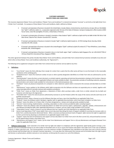 CUSTOMER AGREEMENT MASTER TERMS AND