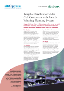 Tangible Benefits for SÃ¶dra Cell Customers with Award