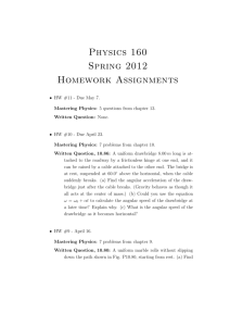 Physics 160 Spring 2012 Homework Assignments