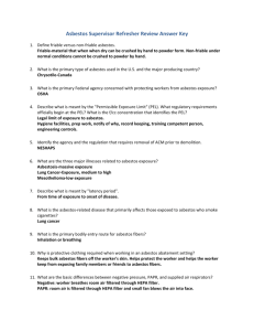 Asbestos Supervisor Refresher Review Answer Key