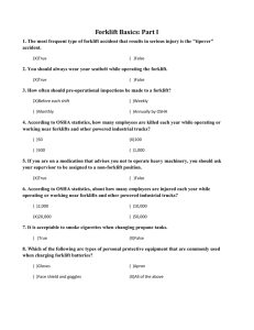 Forklift Basics 1 Paper Quiz w Answers