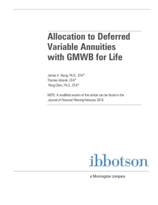 Allocation to Deferred Variable Annuities with GMWB