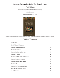 Table of Contents Notes for Salman Rushdie