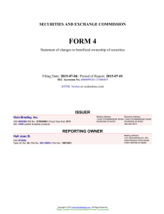 Vera Bradley, Inc. Form 4 Filed 2015-07-06