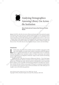 Analyzing Demographics: Assessing Library Use Across the Institution