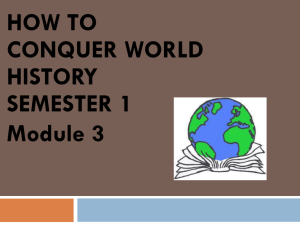 HOW TO CONQUER WORLD HISTORY SEMESTER 1 Module 3