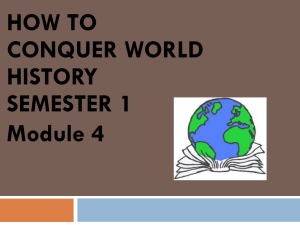HOW TO CONQUER WORLD HISTORY SEMESTER 1 Module 4