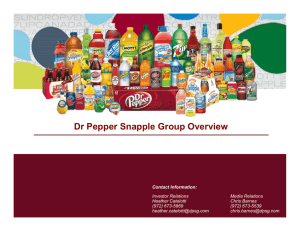 DPS Overview - Dr Pepper Snapple Group Investors