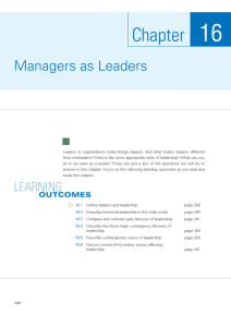 Ch_16: Managers As Leader  - Jordan University of Science