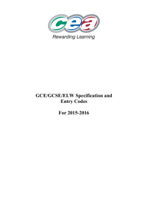 GCE, GCSE & ELW - Council for the Curriculum, Examinations and
