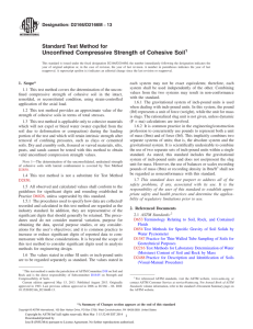 Unconfined Compressive Strength of Cohesive Soil1