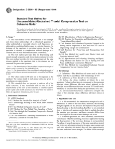 Unconsolidated-Undrained Triaxial Compression Test on Cohesive