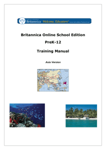 Britannica Online School Edition PreK-12 Training Manual