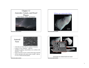Chapter 12 Asteroids, Comets, and Dwarf Planets What are