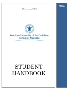 STUDENT HANDBOOK - American University of the Caribbean