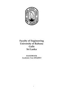 Student HandBook - Faculty of Engineering, University of Ruhuna
