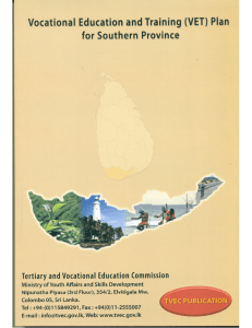 Southern Provincial VET Plan - Tertiary And Vocational Education