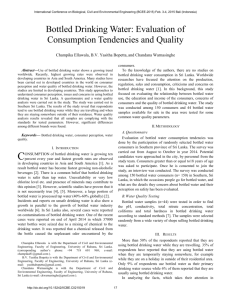Bottled Drinking Water: Evaluation of Consumption Tendencies and