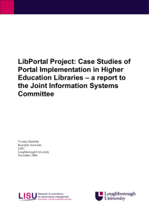 Case Studies of Portal Implementation in Higher Education Libraries
