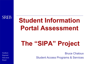 Student Information Portal Assessment The “SIPA” Project