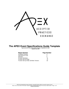 The APEX Event Specifications Guide Template