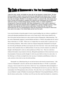 Hammurabi vs. Ten Commandments Article