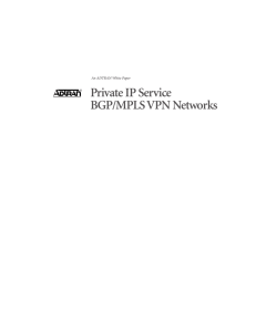 Private IP Service BGP/MPLS VPN Networks