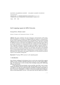 Soft Computing Agents for MPLS Networks