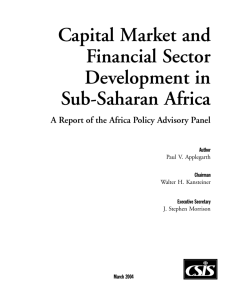 Capital Market and Financial Sector Development in Sub