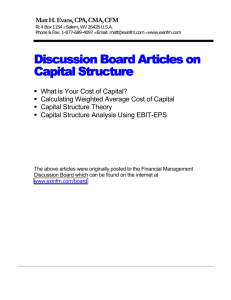 Discussion Board Articles on Capital Structure