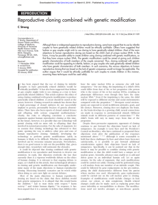 Reproductive cloning combined with genetic modification