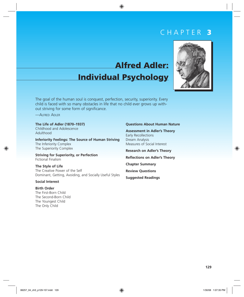 Analysis Of Alfred Adler s Theory Of
