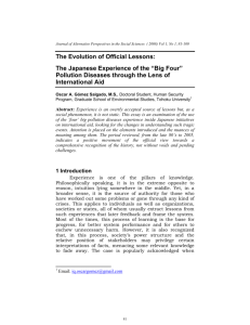 The Evolution of Official Lessons: The Japanese Experience of the