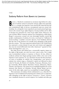 Sodomy Reform from Bowers to Lawrence