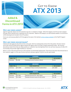 Added & Discontinued Forms in ATX 2013