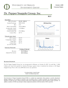 Dr. Pepper Snapple Group, Inc. - University of Oregon Investment
