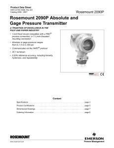 Rosemount 2090P Absolute and Gage Pressure Transmitter