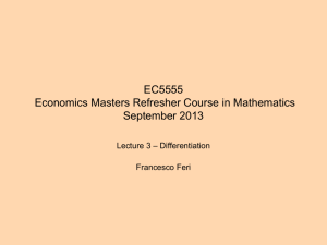 EC5555 Economics Masters Refresher Course in Mathematics