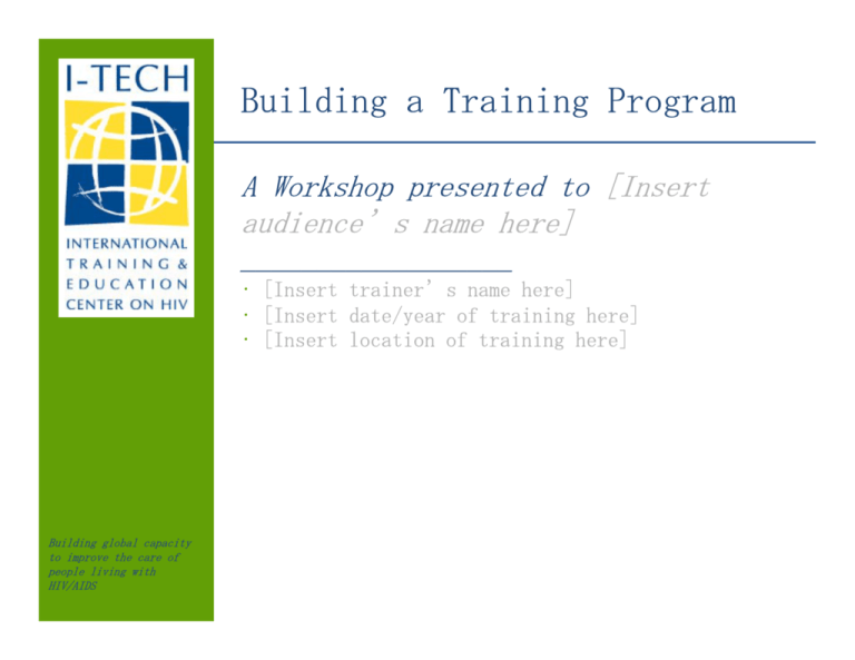 Building A Training Program I Tech