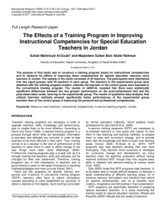 The Effects of a Training Program in Improving Instructional