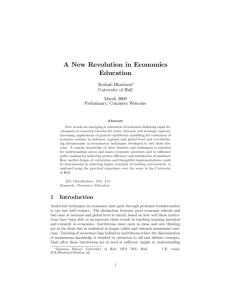 Paper: A New Revolution in Economics Education