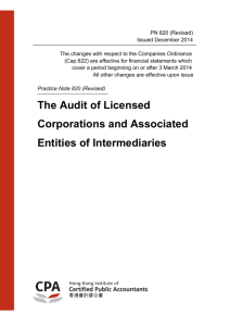 PN820 The audit of licensed corporation and associated entities of