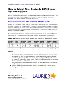 How to Submit Final Grades to LORIS from MyLearningSpace