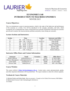 ECONOMICS 140 INTRODUCTION TO MACROECONOMICS