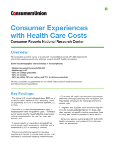 Consumer Experiences with Health Care Costs