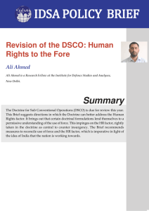 Revision of the DSCO: Human Rights to the Fore