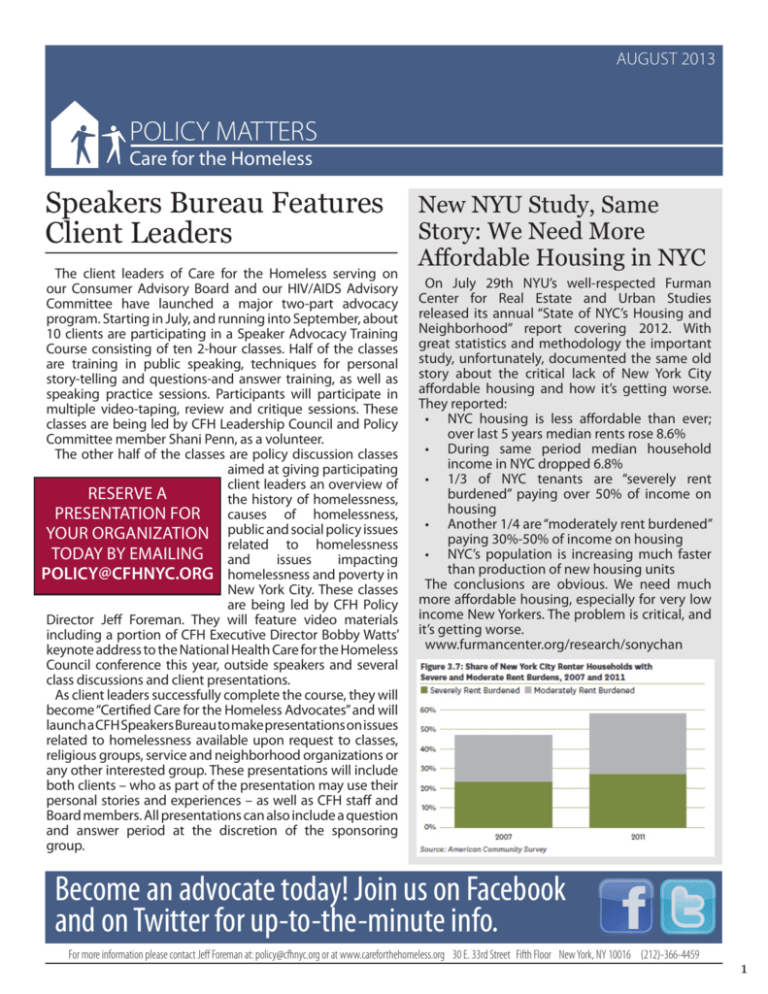 Speakers Bureau Care for the Homeless