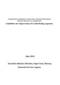 Guidelines for Supervision of Credit Rating Agencies June 2014